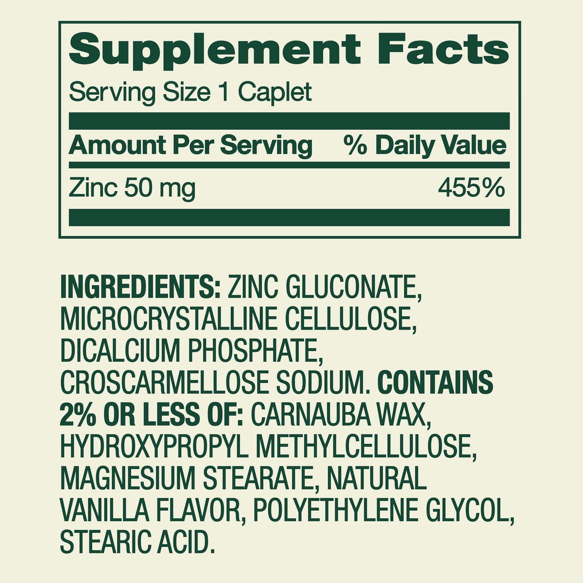 Spring Valley Zinc 50mg Immune Health Support 200 Caplets WORLDWIDE SHIPPING