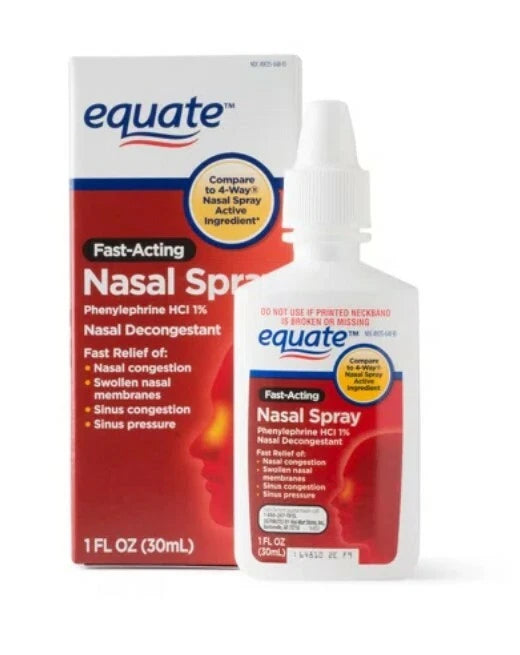 2-PACK Equate Fast Acting 4-Way Nasal Spray Phenylephrine HCl WORLDWIDE SHIPPING