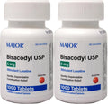 2-PACK Major Bisacodyl Laxative 1000 Coated Tablets Each GLOBAL SHIPPING